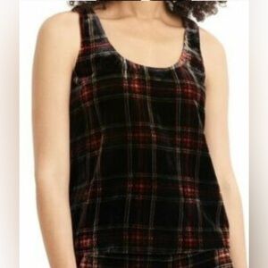 J. Crew Tartan Plaid Velvet Tank Top